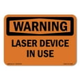 thumbnail image 1 of SignMission OS-WS-D-35-L-12229 OSHA Warning Sign - Laser Device in Use, 1 of 5