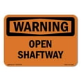 thumbnail image 1 of SignMission OS-WS-D-35-L-12292 OSHA Warning Sign - Open Shaftway, 1 of 5