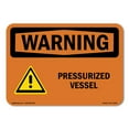 thumbnail image 1 of SignMission OS-WS-D-35-L-12346 OSHA Warning Sign - Pressurized Vessel with Symbol, 1 of 5