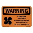thumbnail image 1 of SignMission OS-WS-D-35-L-12358 OSHA Warning Sign - Radiation Hazard Please Notify with Symbol, 1 of 5