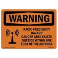 thumbnail image 1 of SignMission OS-WS-D-35-L-12369 OSHA Warning Sign - Radio Frequency Hazard Danger with Symbol, 1 of 5
