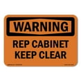 thumbnail image 1 of SignMission OS-WS-D-35-L-12376 OSHA Warning Sign - Rep Cabinet Keep Clear, 1 of 5
