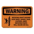 thumbnail image 1 of SignMission OS-WS-D-35-L-12386 OSHA Warning Sign - Rotating Shaft Hazard Keep Body with Symbol, 1 of 5