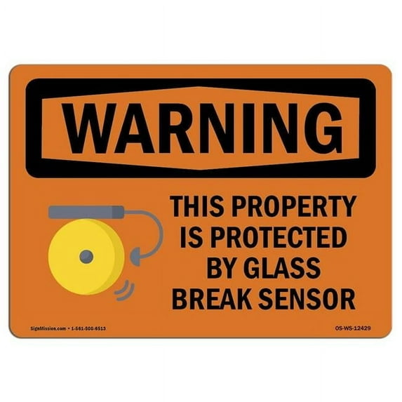 SignMission OS-WS-D-35-L-12429 OSHA Warning Sign - This Property is Protected by with Symbol