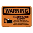 thumbnail image 1 of SignMission OS-WS-D-35-L-12595 OSHA Warning Sign - Electrocution Hazard Crane, 1 of 5