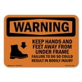 thumbnail image 1 of OSHA WARNING Sign - Keep Hands Feet Away Failure Bodily Injury | Decal | Protect Your Business, Work Site, Warehouse & Shop Area | Made in the USA, 1 of 5