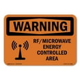 thumbnail image 1 of SignMission OS-WS-D-35-L-12820 OSHA Warning Sign - RF Microwave Energy Controlled Area, 1 of 5