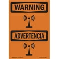 thumbnail image 1 of SignMission OS-WS-D-35-L-12846 OSHA Warning Sign - Symbol Radio Frequency Hazard Bilingual, 1 of 5