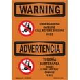 thumbnail image 1 of SignMission OS-WS-D-35-L-12877 OSHA Warning Sign - Underground Gas Line Call Custom Bilingual, 1 of 5