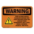 thumbnail image 1 of SignMission OS-WS-D-57-L-12149 OSHA Warning Sign - Food Allergy Notice Please Be with Symbol, 1 of 5