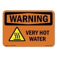 thumbnail image 1 of SignMission OS-WS-D-57-L-12449 OSHA Warning Sign - Very Hot Water with Symbol, 1 of 5