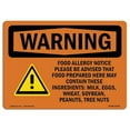 thumbnail image 1 of SignMission OS-WS-D-710-L-12149 OSHA Warning Sign - Food Allergy Notice Please Be with Symbol, 1 of 5