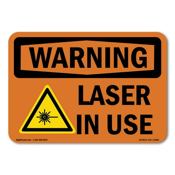 SignMission OS-WS-D-710-L-12662 OSHA Warning Sign - Laser in Use