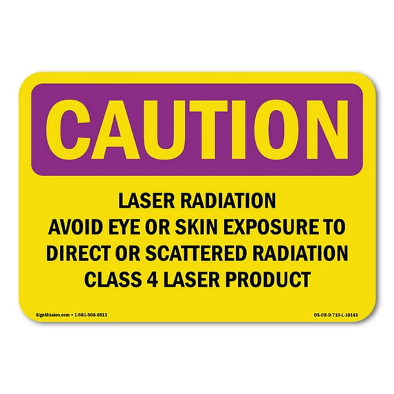 OSHA CAUTION RADIATION Sign - Laser Radiation Avoid Eye Or Skin Exposure | Decal | Protect Your Business, Work Site, Warehouse | Made in the USA