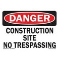 thumbnail image 1 of SignMission  OSHA Danger Sign - Construction Site No Trespassing, 1 of 1