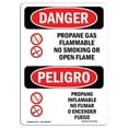thumbnail image 1 of SignMission  OSHA Danger Sign - Propane Gas Flammable No Smoking, 1 of 1