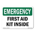 thumbnail image 1 of SignMission OS-EM-D-35-L-10323 OSHA Emergency Sign - First Aid Kit Inside, 1 of 5