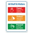 thumbnail image 1 of SignMission OS-NS-A-1218-25565 OSHA Notice Aluminum Sign - All Staff & Visitors, 1 of 7