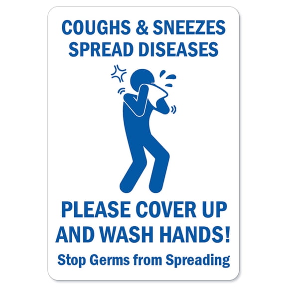 SignMission OS-NS-A-1014-25567 OSHA Notice Sign - Coughs & Sneezes
