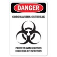 thumbnail image 1 of OSHA Notice Sign - Danger Corona Outbreak | Aluminum Sign | Protect Your Business, Municipality, Home & Colleagues |  Made in the USA, 1 of 7