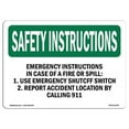 thumbnail image 1 of OSHA SAFETY INSTRUCTIONS Sign - Emergency Instructions In Case Of A Fire | Decal | Protect Your Business, Work Site, Warehouse | Made in the USA, 1 of 5