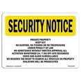 thumbnail image 1 of SignMission OS-SN-D-35-L-11495 OSHA Security Notice Sign - Private Property Keep Out No Hunting, Fishing, 1 of 5