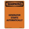 thumbnail image 1 of SignMission  OSHA Warning Sign - Generator Starts Automatically, 1 of 1