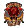 thumbnail image 1 of SignMission P-1014 Firefighter Skull 14 in. Firefighter Flaming Skull Novelty Sign, 1 of 5