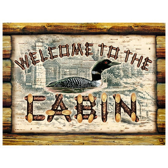 SignMission P-1014 Welcome Cabin Loon Welcome to the Cabin Loon Novelty Sign