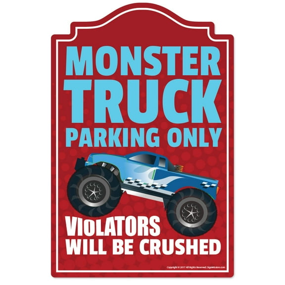 SignMission P-1117 Monster Truck Parking Monster Truck Parking Novelty Sign