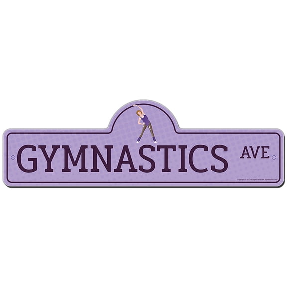 Gymnastics Street Sign | Indoor/Outdoor | Funny Home Decor for Garages, Living Rooms, Bedroom, Offices | SignMission personalized gift