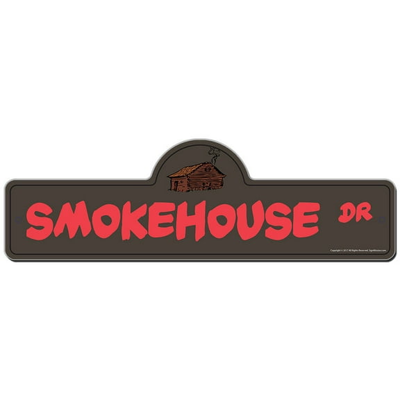 Smokehouse Street Sign | Indoor/Outdoor | Funny Home Decor for Garages, Living Rooms, Bedroom, Offices | SignMission personalized gift
