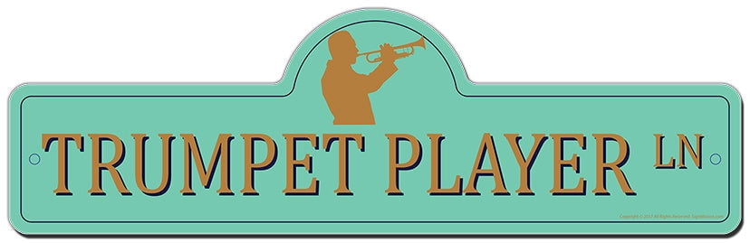 SignMission P-248 Trumpet Player 24 x 8 in. Street Sign - Trumpet ...