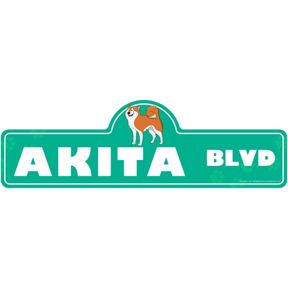 SignMission P-618 Akita 6 x 18 in. Street Sign - Akita Stoner