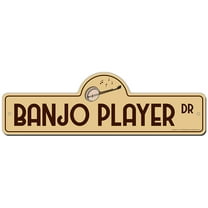Banjo Player Street Sign | Indoor/Outdoor | Funny Home Décor for Garages, Living Rooms, Bedroom, Offices | SignMission personalized gift