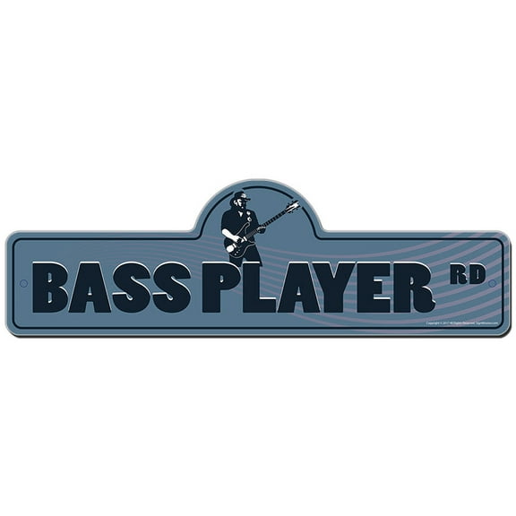 Bass Player Street Sign | Indoor/Outdoor | Funny Home Décor for Garages, Living Rooms, Bedroom, Offices | SignMission personalized gift