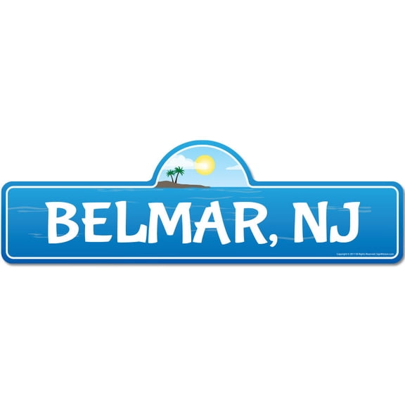 SignMission P-618 Belmar Nj Belmar, NJ New Jersey Beach Street Sign