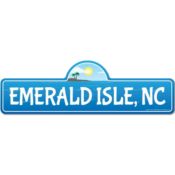 SignMission P-618 Emerald Isle Nc 6 x 18 in. Beach Street Sign - Emerald Isle, NC North Carolina