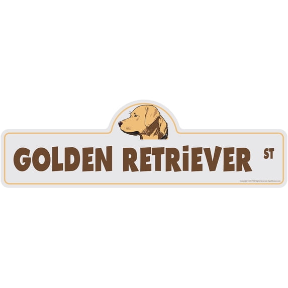 SignMission P-618 Golden Retriever 6 x 18 in. Golden Retriever Street Sign