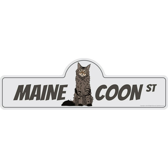 SignMission P-618 Maine Coon 18 in. Maine Coon Street Sign