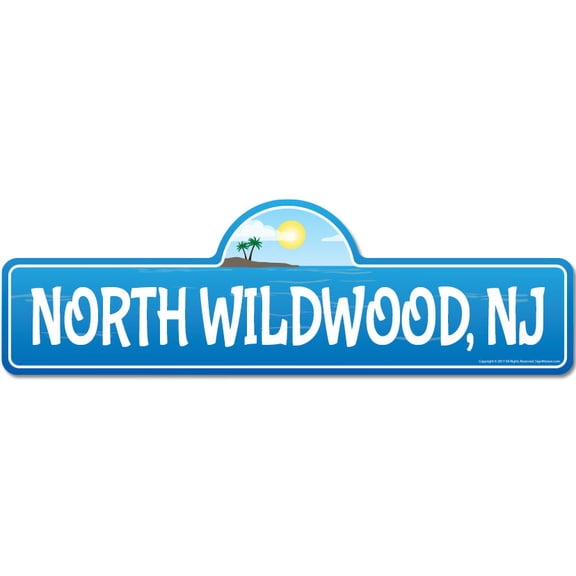 SignMission P-618 North Wildwood Nj 6 x 18 in. Beach Street Sign - North Wildwood, NJ New Jersey