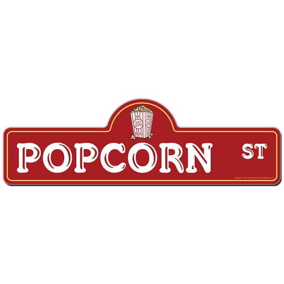 SignMission P-618 Popcorn 18 x 6 in. Popcorn Street Sign