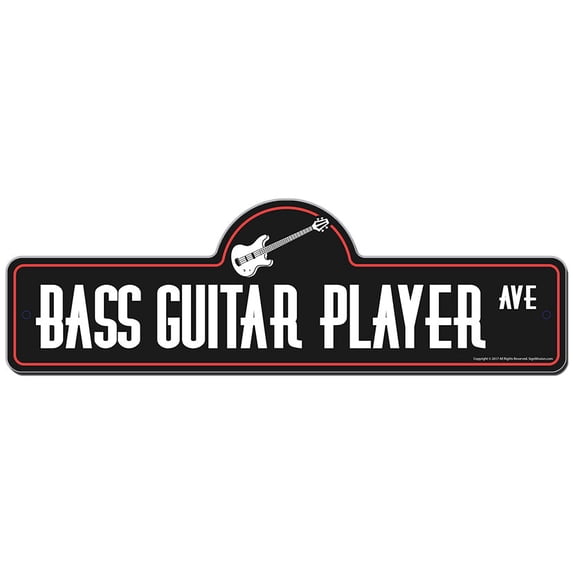 SignMission P-720 Bass Guitar Player 20 x 7 in. Bass Guitar Player Street Sign