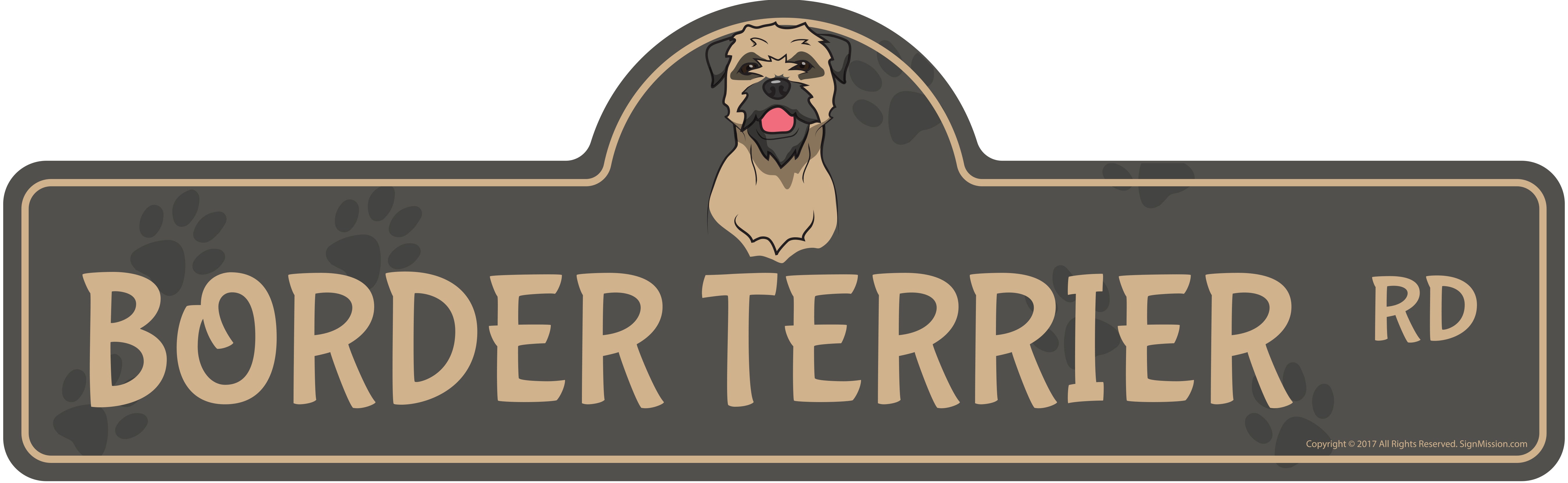 SignMission P-720 Border Terrier 7 x 20 in. Border Terrier Street Sign ...