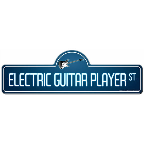 SignMission P-720 Electric Guitar Player 20 x 7 in. Electric Guitar Player Street Sign