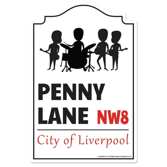 SignMission P-720 Penny Lane 20 x 7 in. Penny Lane Street Sign