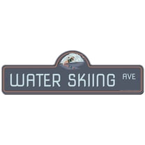 Water Skiing Street Sign | Indoor/Outdoor | Funny Home Decor for Garages, Living Rooms, Bedroom, Offices | SignMission personalized gift