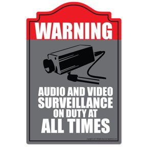 Video and Audio Surveillance Signs for Home Security in Various Sizes
