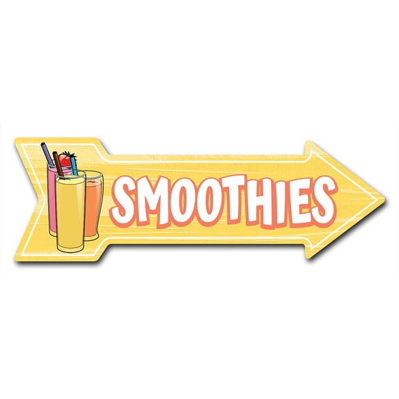 SignMission P-ARROW-999611 6 x 18 in. Smoothies Arrow Sign