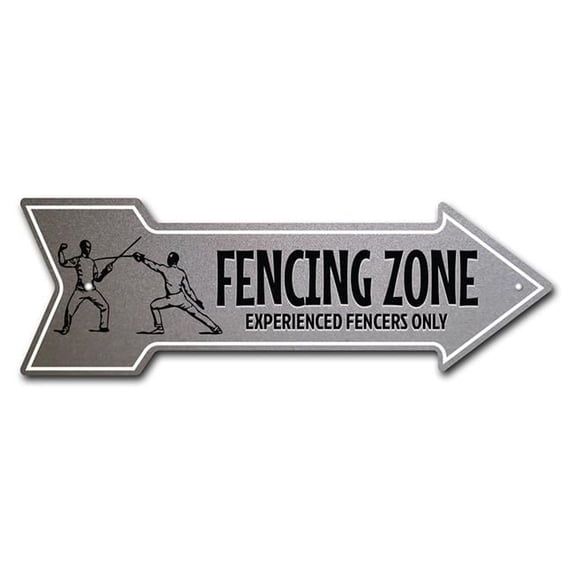 SignMission P-ARROW-999873 6 x 18 in. Wide Fencing Zone Arrow Sign